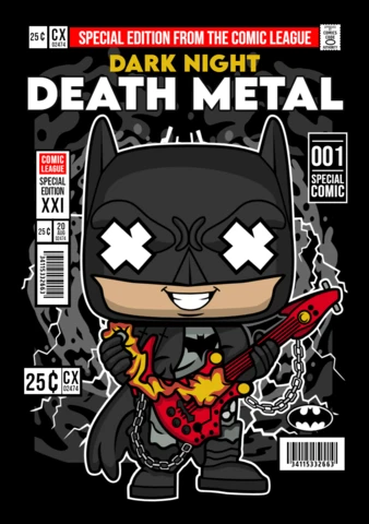 Dark Night Death Metal Cartoon Caricature Magazine Cover Design Template