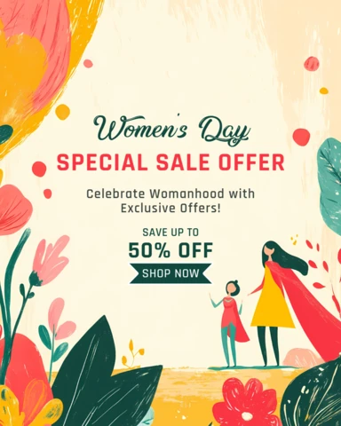 Women's Day Super Hero Woman Design For Commercial Brochure Template