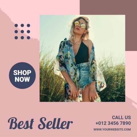 Woman Fashion Commercial Sale Instagram Post Design Template