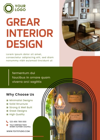 Modern Interior Design Template for Professional Brochure
