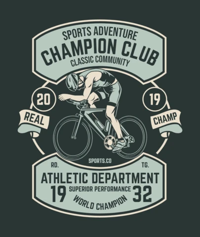 Champion Bicycle Club T-Shirt Design Template
