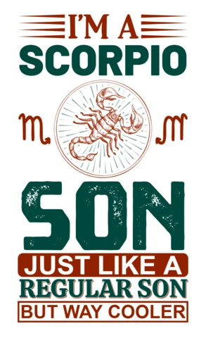 Modello di design tipografico vintage per abbigliamento personalizzato Scorpio son