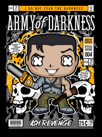 アーミー・オブ・ダークネスの漫画キャラクター雑誌の表紙デザインテンプレート