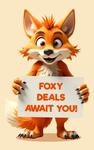 Modèle de bannière marketing en forme de renard pour les offres spéciales et les promotions