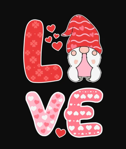 Cute Gnome Valentines Day Greeting Card Template