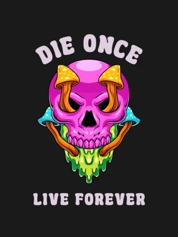 Mushrooms Die Skull Mascot T-shirt Design