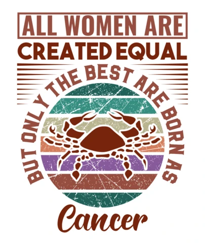 Retro-Inspired Women's Cancer Zodiac Design Template