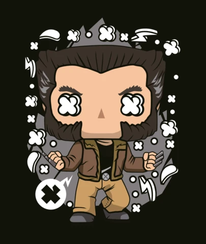Modelo de design de camiseta de cultura pop em vinil do Logan Wolverine