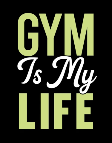 Gym Is My Life Motivational Gym Quote T-shirt Design Template
