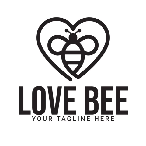 Love Bee Logo Design Template