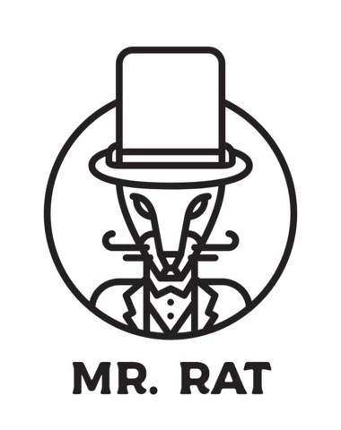 Mr. Rat Logo Design Template Black