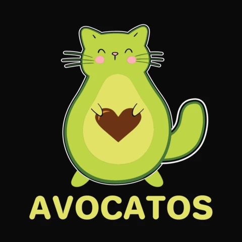 Avocatos Avocado Cat Vegan T-Shirt Design