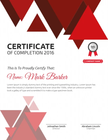 Abstract Corporate Employee Certificate Of Completion Post Design Template