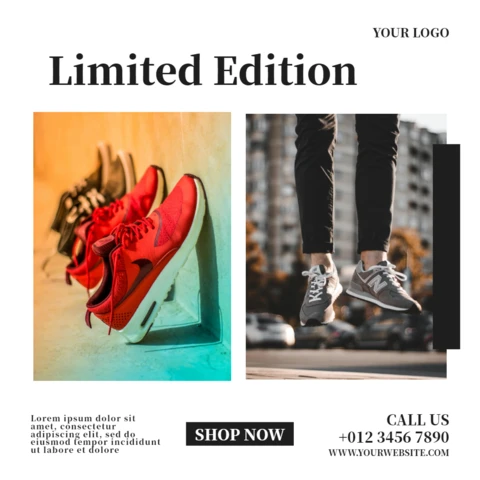 Limited Edition Sneakers Sale Instagram Post Design Template