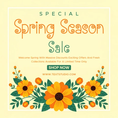 Spring Floral Sale Design Template for Promotional Flyers