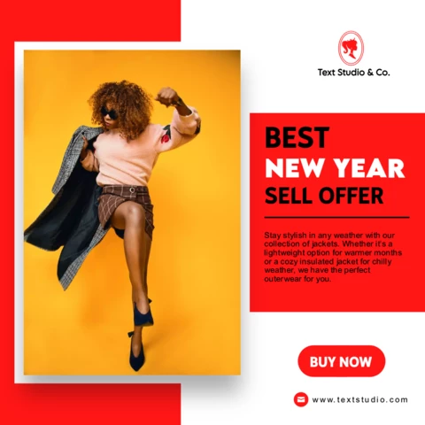 Red & White New Year Offer Facebook Post
