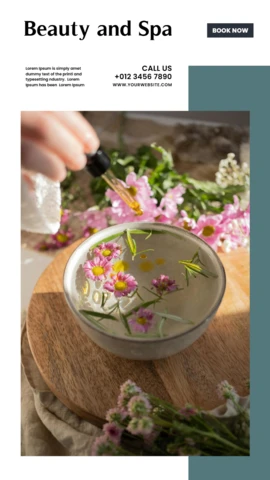 Eye-Catching Spa Center Promotional Instagram Story Post Design Template