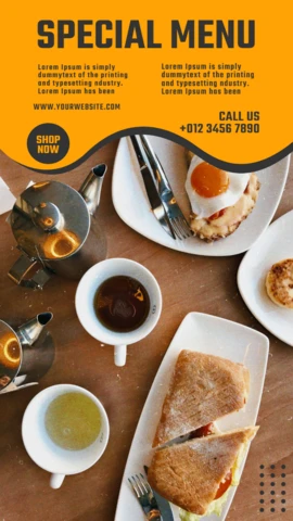 Impactful Leaflet Menu Instagram Story Post Design Template