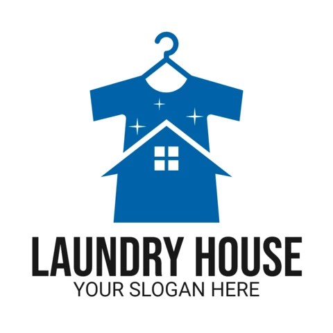 Laundry House Logo Design Template