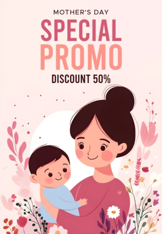 Mother's Day Floral Design for Lovely Brochure Template