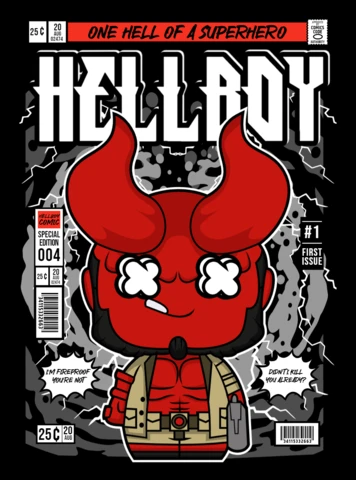 Modèle de couverture de magazine pour le personnage de bande dessinée Hellboy