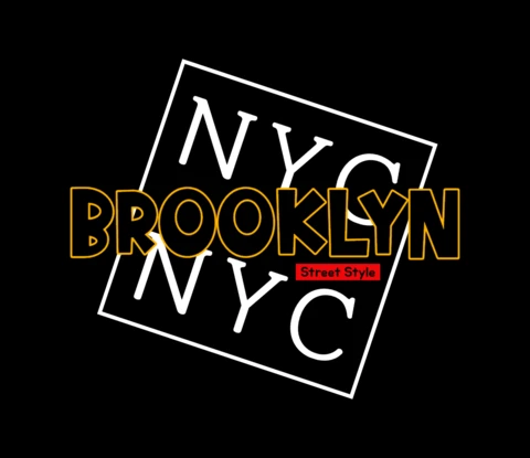 NYC Brooklyn Typography T-Shirt Design Template