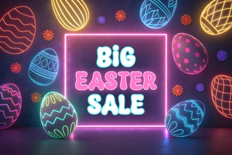 Neon Easter Sale Design Template for Festive Promotions