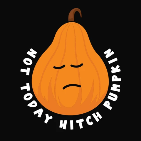 No hoy bruja calabaza plantilla de diseño de camiseta