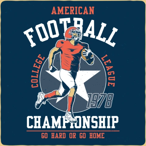 American Football Retro T-Shirt Template