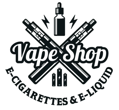 E-cigarrillos y e-líquido vape plantilla de diseño de logotipo tienda