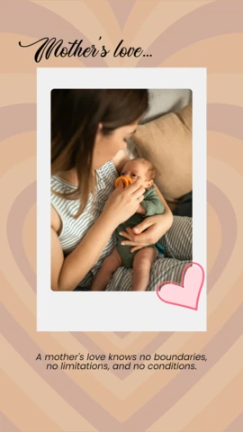 Pink And White Minimalistic Photo Collage Mother's Love Instagram Story