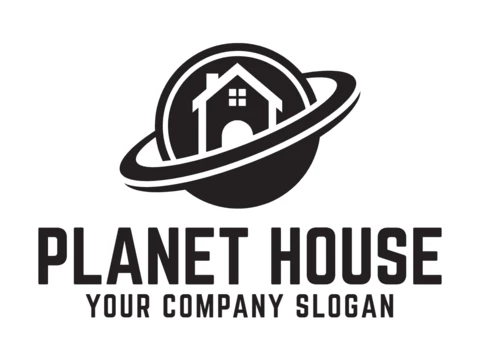 Modello di progettazione del logo della casa del pianeta