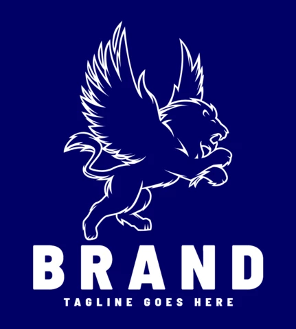 Szablon logo skrzydlatego lwa