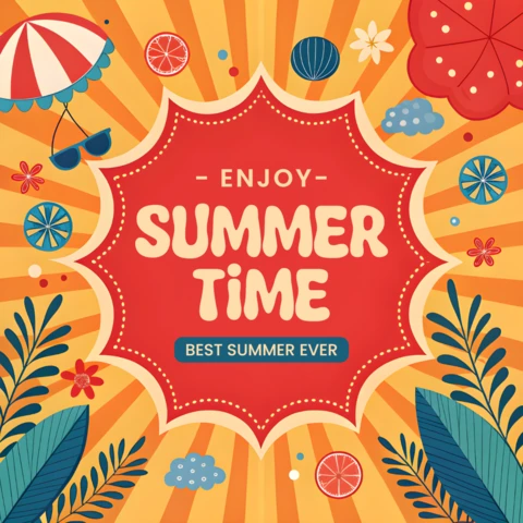 Modèle de design estival vibrant pour des promotions saisonnières amusantes
