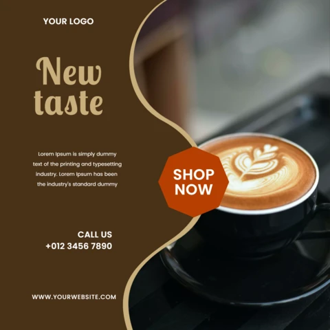 New Taste Coffee Sale Social Media Post Design Template