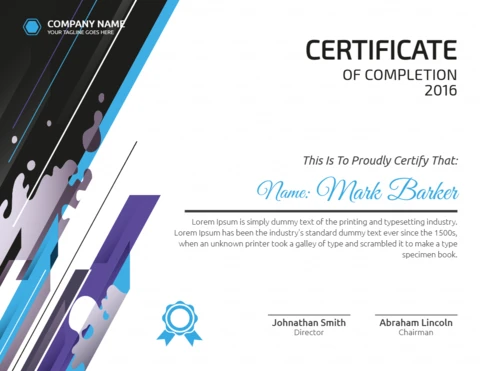 Abstract Modern Professional Corporate Certificate Post Design Template