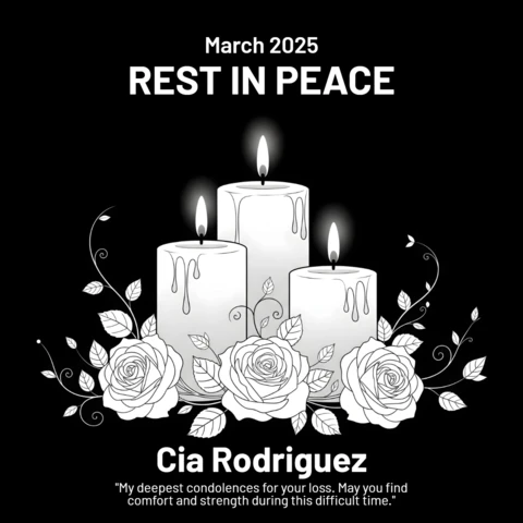 Affiche de condoléances repos en paix sympathie avec cadre floral et détails dorés modèle de design