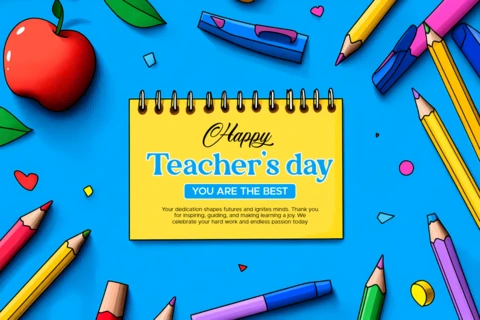 Colorful Teacher's Day Celebration Design Template for Creative Greetings