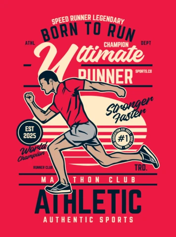 Born To Run Vintage T-Shirt Design Template