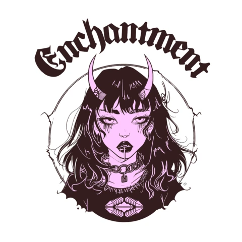 Enchanting Gothic Design Template Featuring Mystical Female Character