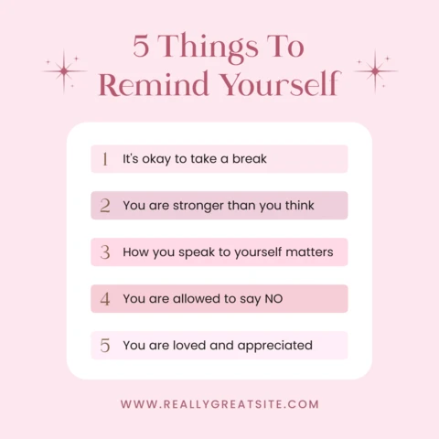 Pink Remind Yourself Quote Instagram Post Design Template