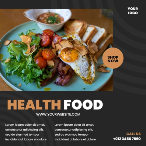Modern Black Promotional Ad Instagram Post Design Template