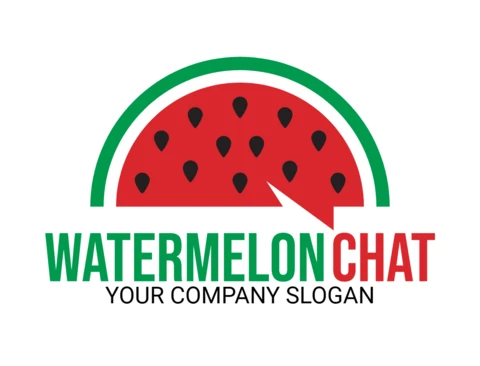Modèle de logo pour le chat de la pastèque