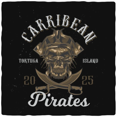 Carribean Pirates T-shirt Design Template