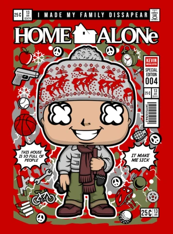 Modelo de design de capa de revista do personagem de desenho animado Kevin home alone