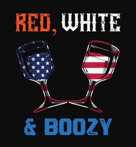 Red White And Boozy 4th July T-Shirt Design Template