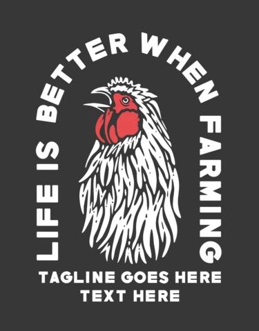 La vida es mejor cuando se cultiva con una plantilla de diseño de camiseta de pollo