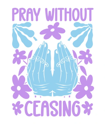 Daily Devotion Praying Hands with Christian Encouragement Quote T-Shirt Design Template