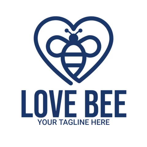 Love Bee Logo Design Template