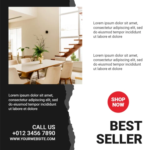 Scratch Black And Red Advertising Instagram Post Design Template
